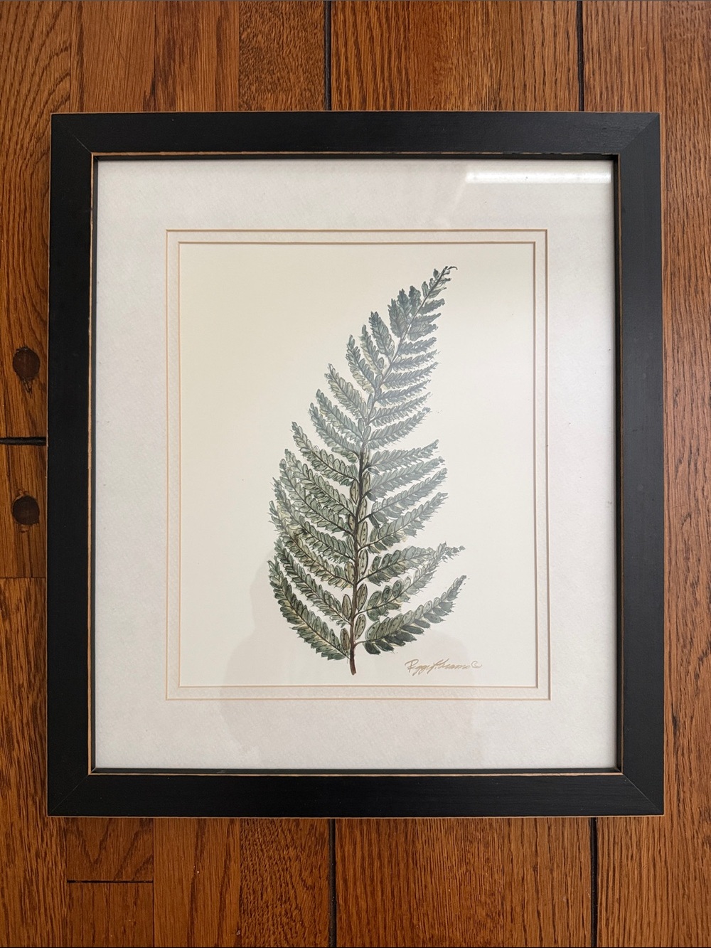 Framed/Signed Watercolor Fern Artwork
